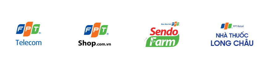 Partner Logos: Vietnam Airlines, FPT Telecom, FPT Shop, Sendo Farm, Nhà Thuốc Long Châu